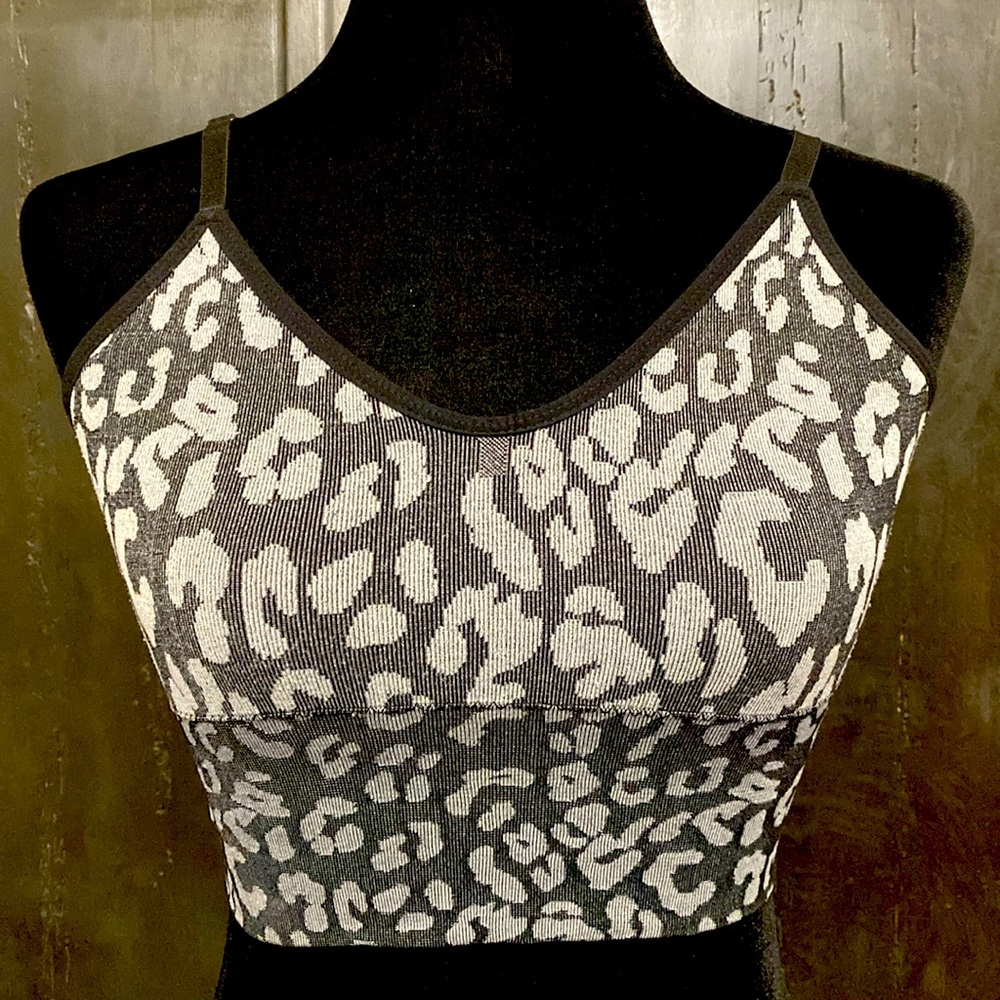 Leopards black and gray sports bra- one size